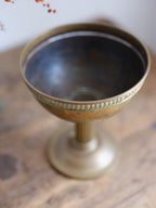 Vintage Brass Pedestal Flower Bowl
