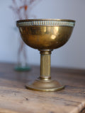 Vintage Brass Pedestal Flower Bowl