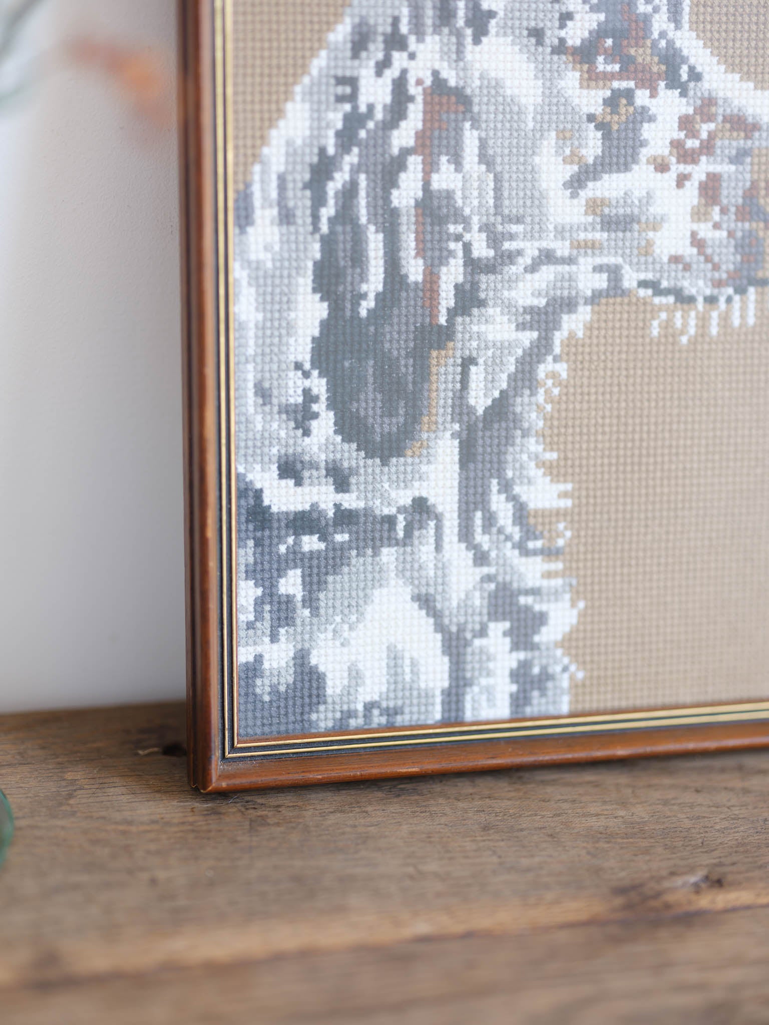 Vintage Framed Tapestry - English Setter Dog Portrait