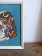 Vintage Framed Tapestry - Spaniel Dog Portrait