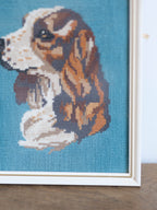 Vintage Framed Tapestry - Spaniel Dog Portrait
