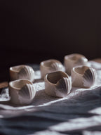 Vintage Ceramic Scallop Napkin Rings – Set of 6