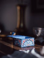 Blue Hand-Stitched Trinket Box with Tassel