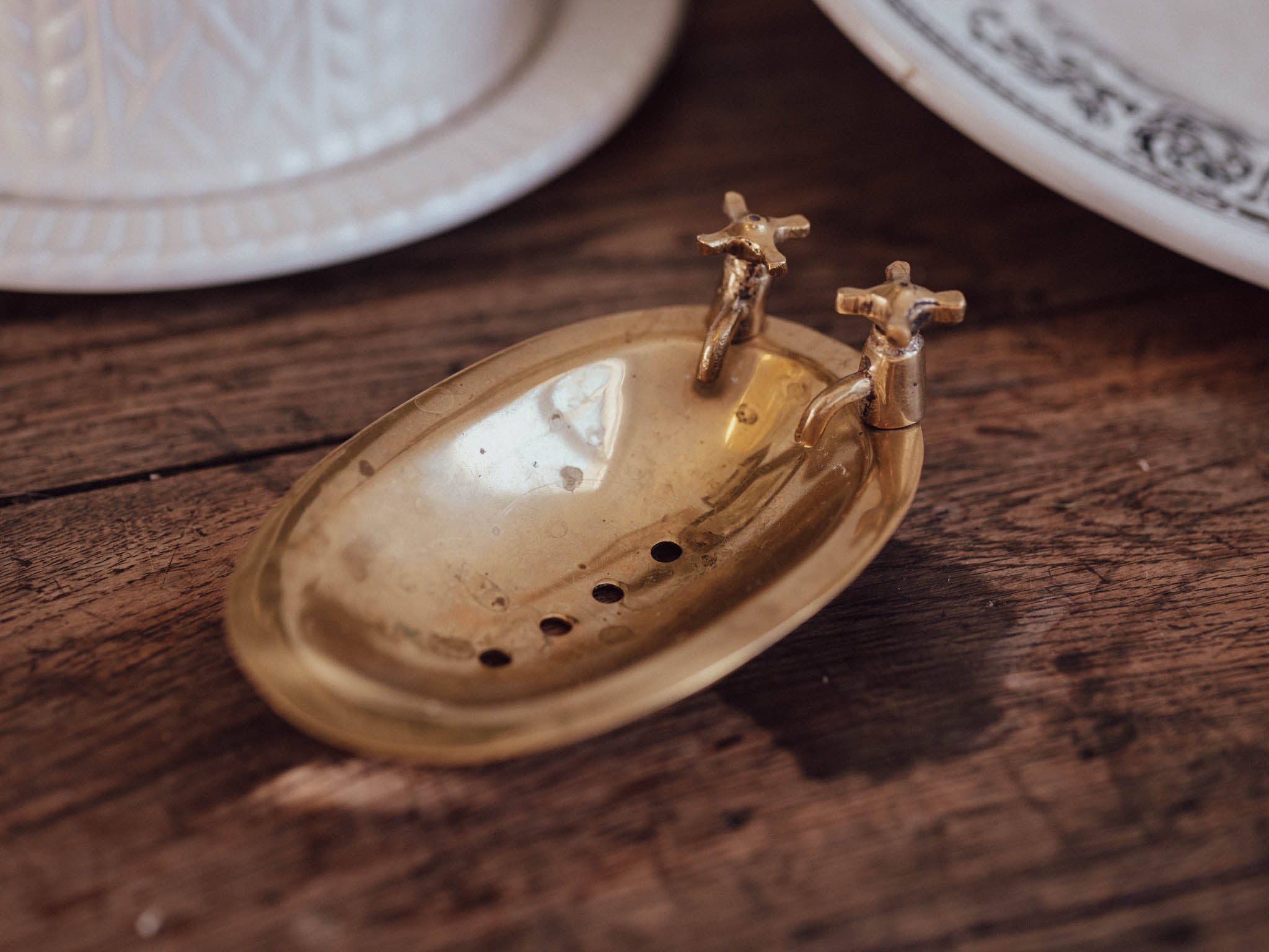 Vintage Brass Bath Soap Dish Holder