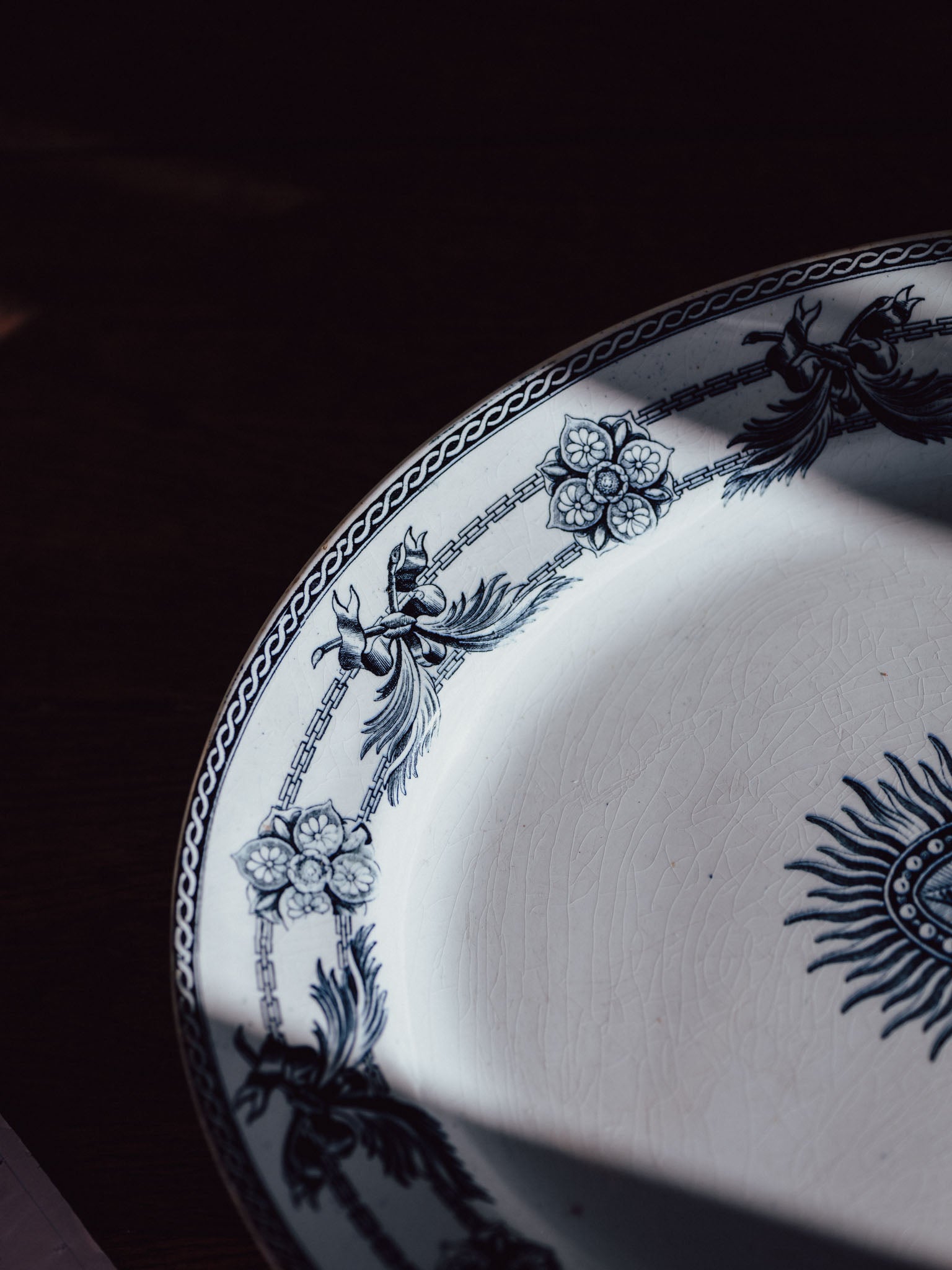 Antique Wedgwood & Co. “Indian Star” Indigo Blue Transferware Platter (40cm)