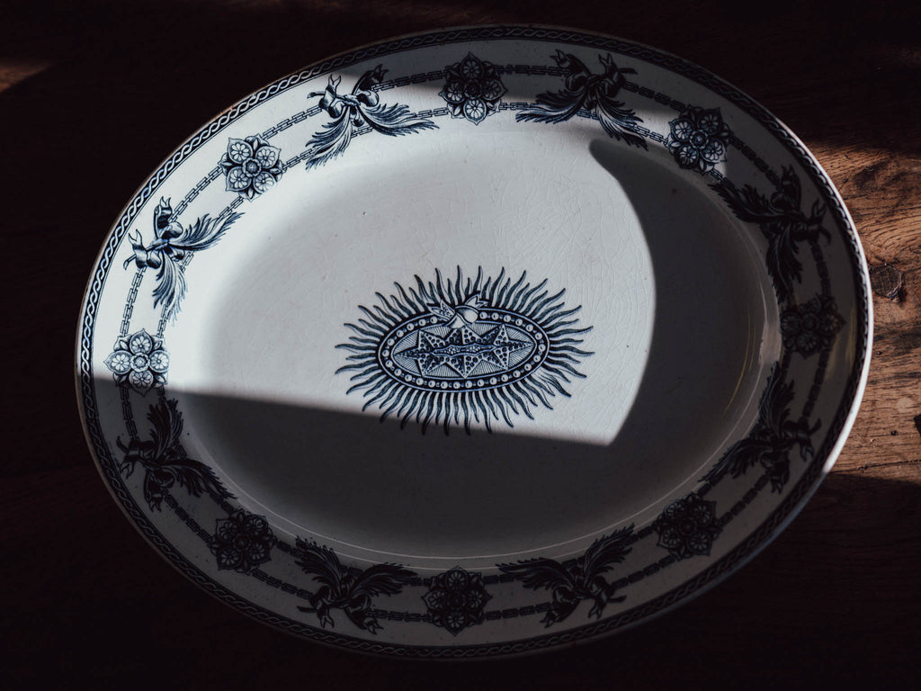 Antique Wedgwood & Co. “Indian Star” Indigo Blue Transferware Platter (40cm)