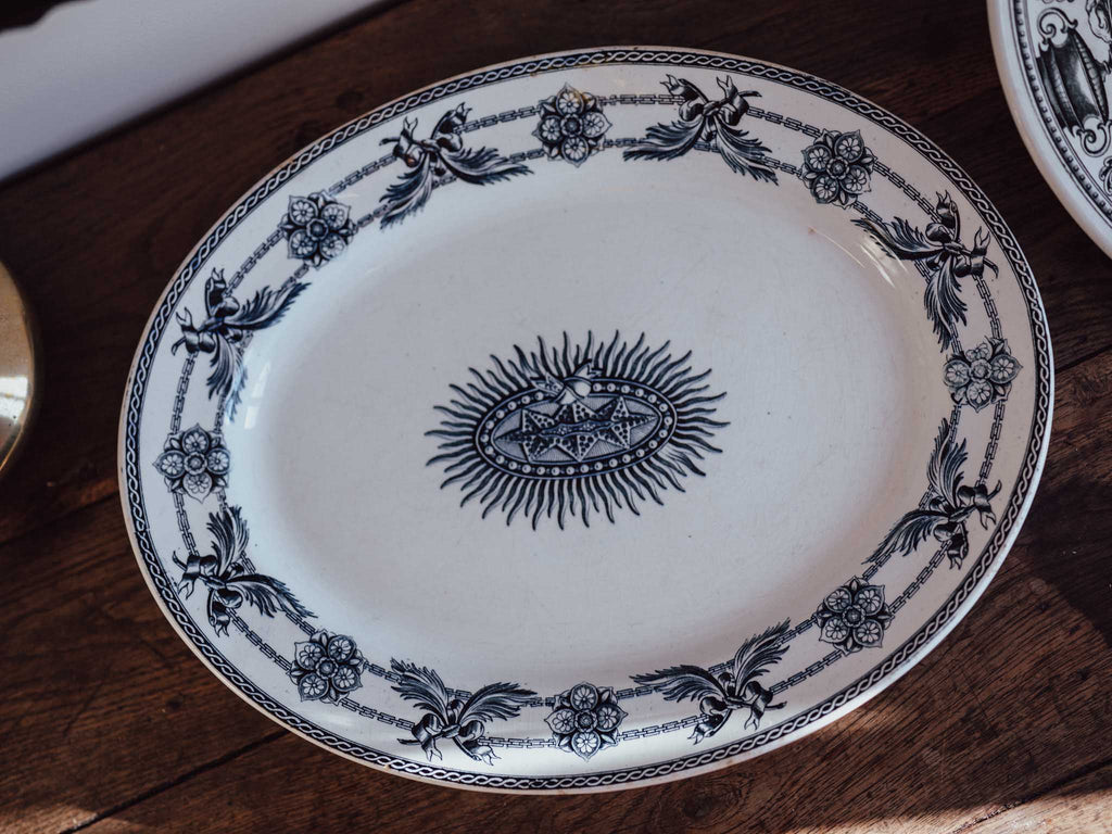 Antique Wedgwood & Co. “Indian Star” Indigo Blue Transferware Platter (40cm)