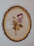 Antique Watercolour of Pansy in Oval Gilded Frame – Frank J Pope, Boston