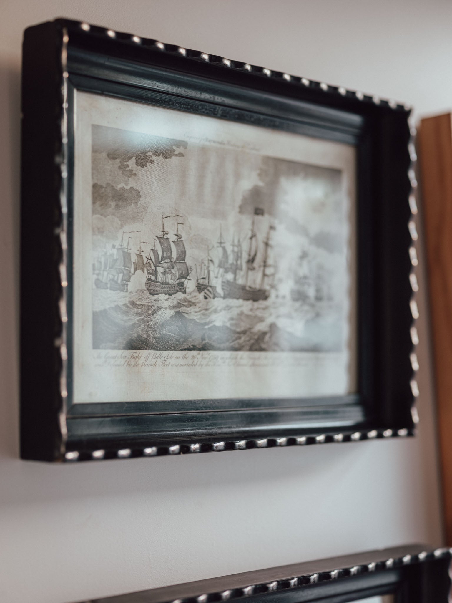 Pair of Vintage Sailing Ship Engravings - History of England Naval Battles (1757 & 1759)