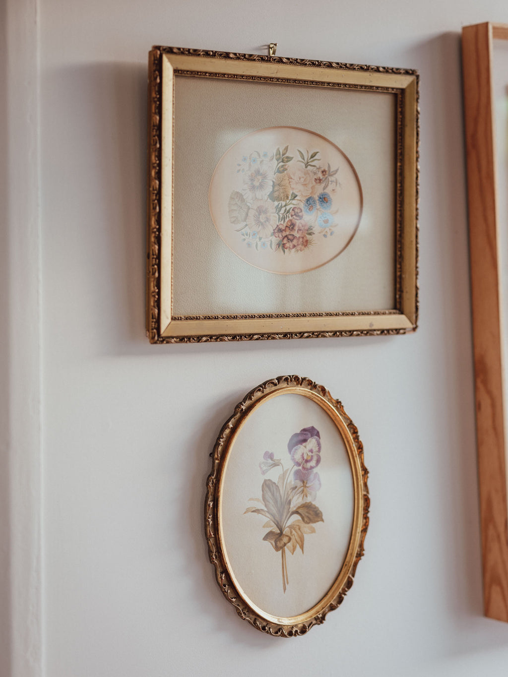 Antique Floral Watercolour in Ornate Gilded Frame