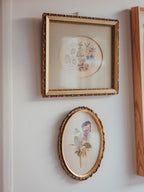 Antique Floral Watercolour in Ornate Gilded Frame