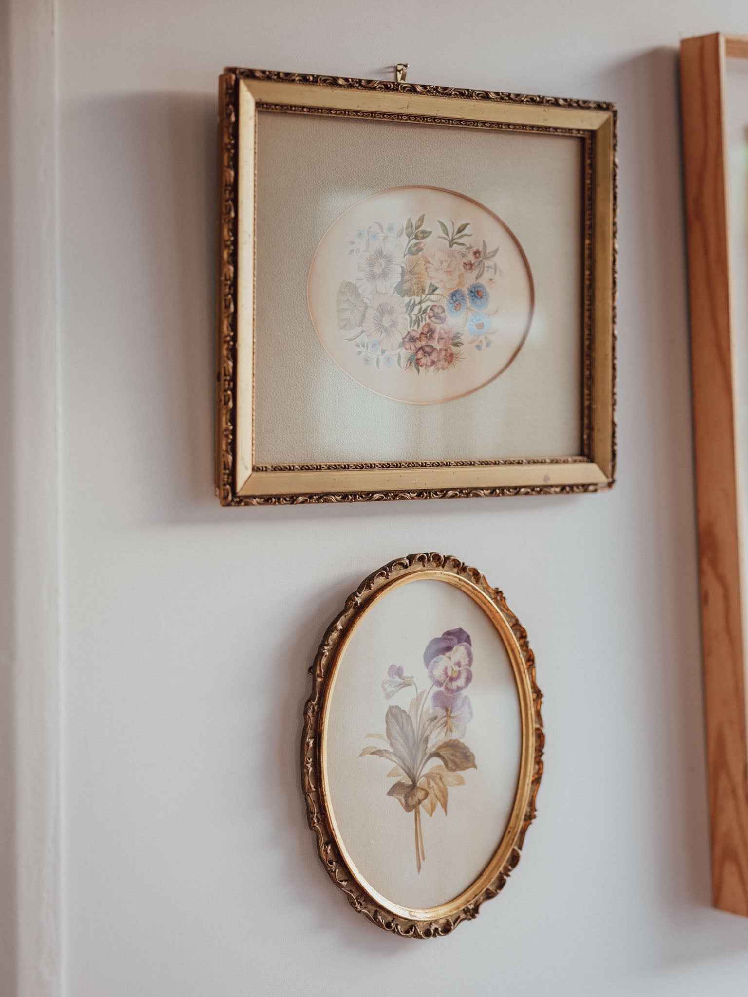 Antique Floral Watercolour in Ornate Gilded Frame