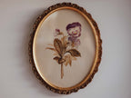 Antique Watercolour of Pansy in Oval Gilded Frame – Frank J Pope, Boston