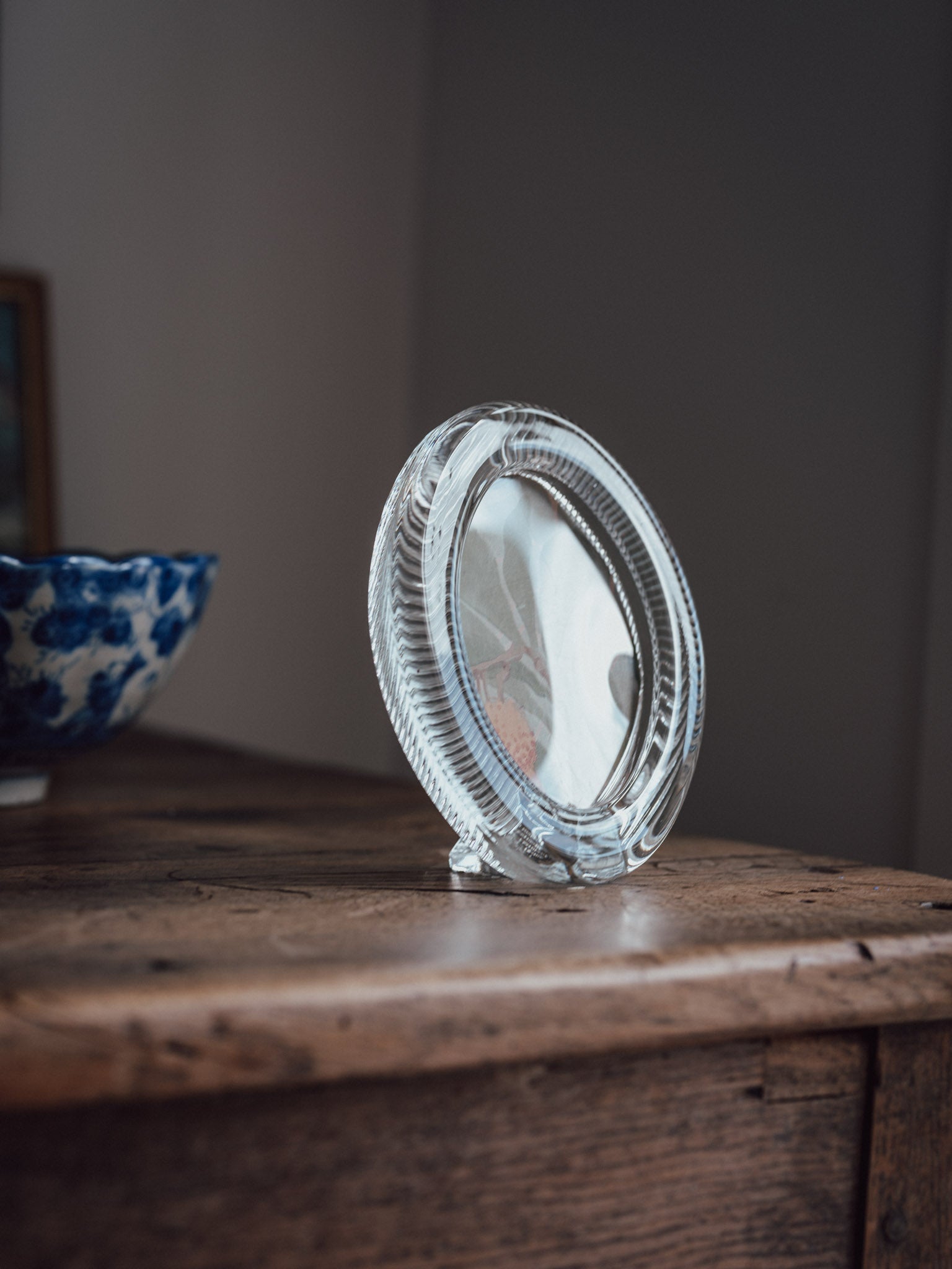 Vintage Mikasa Crystal Picture Frame with William Morris Wallpaper