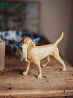 Vintage Ceramic Hunting Dog Figurine with Bird