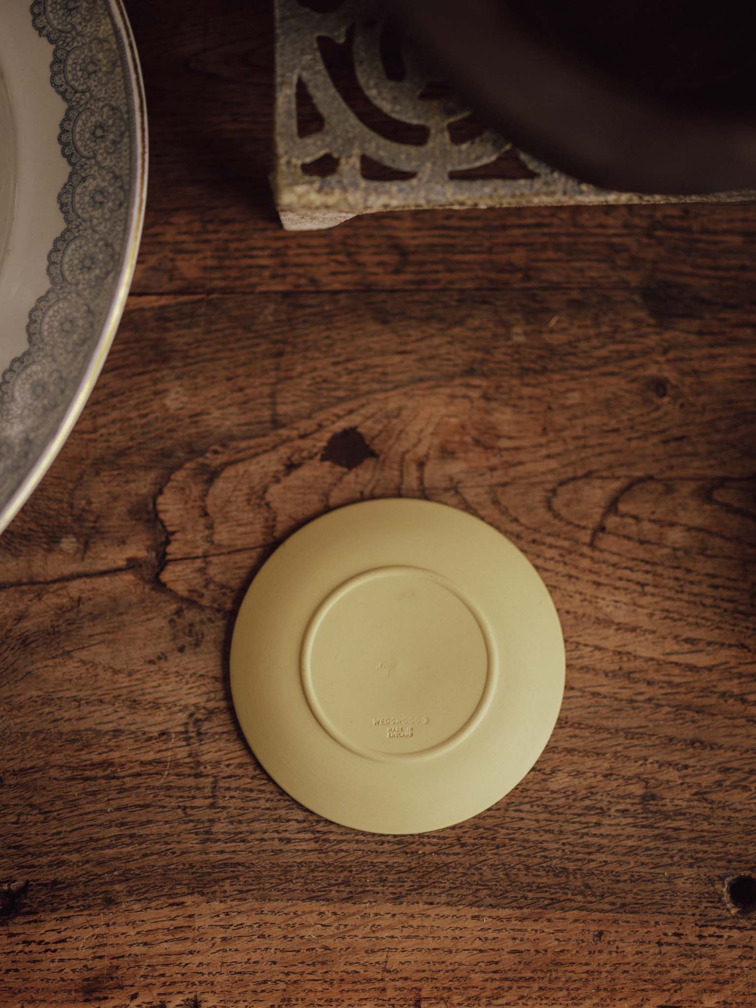 Wedgwood Jasperware - Pale Yellow with Cherry Blossom