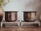 Pair of Patinated Brass Planters
