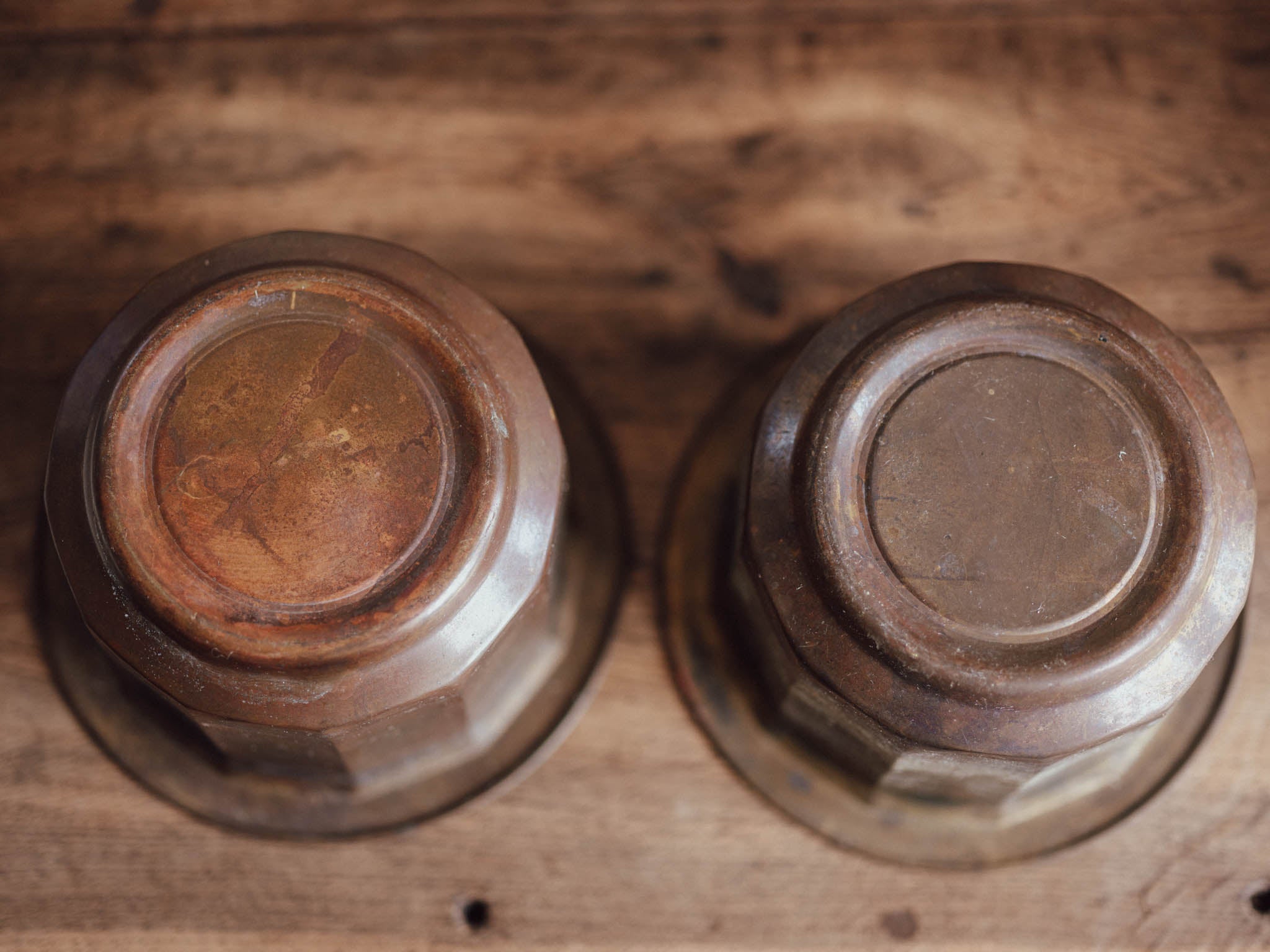 Pair of Patinated Brass Planters