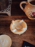 Golden Alabaster Miniature Bird Bath with Four Birds