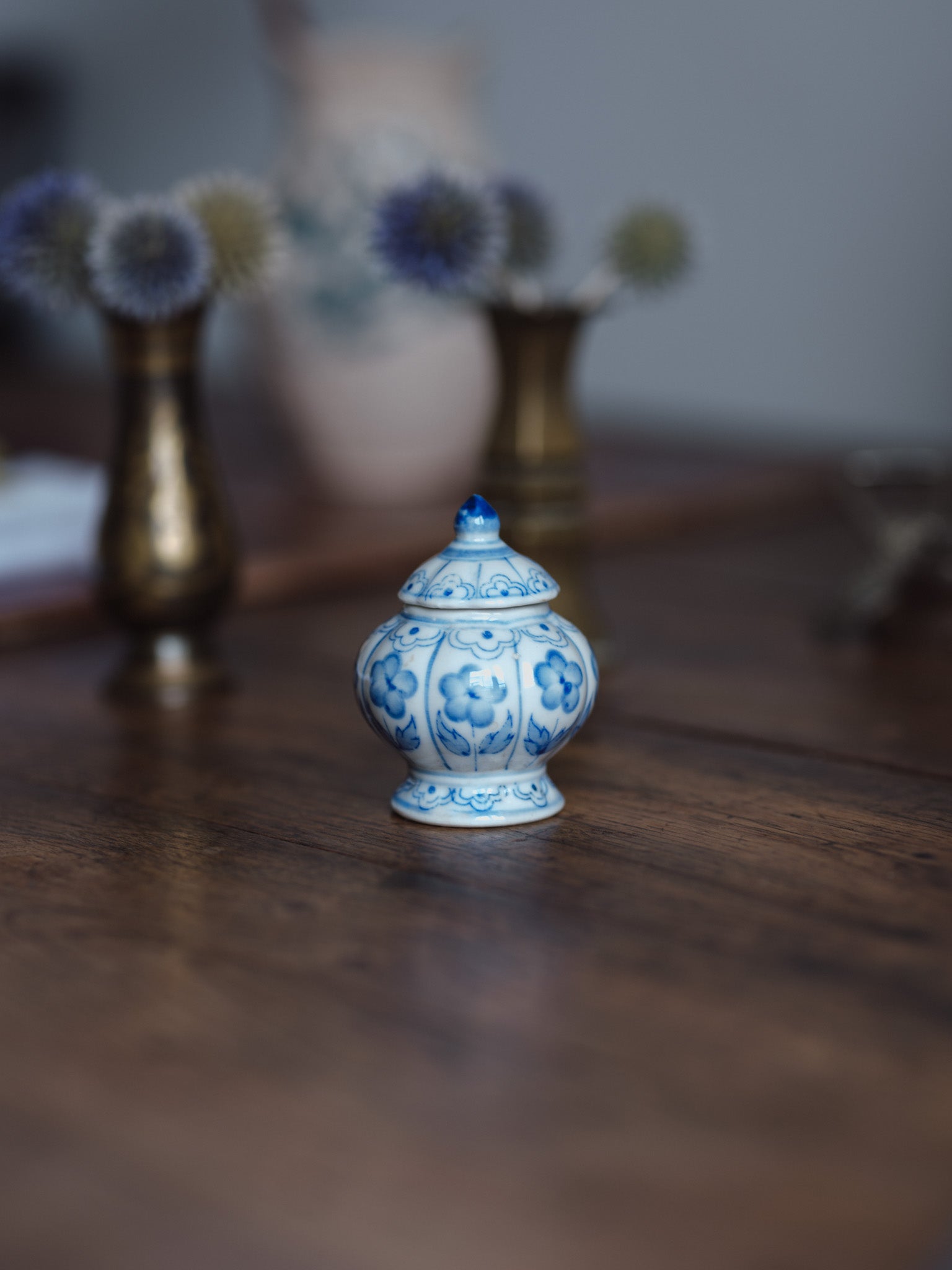 Small Blue & White lidded container