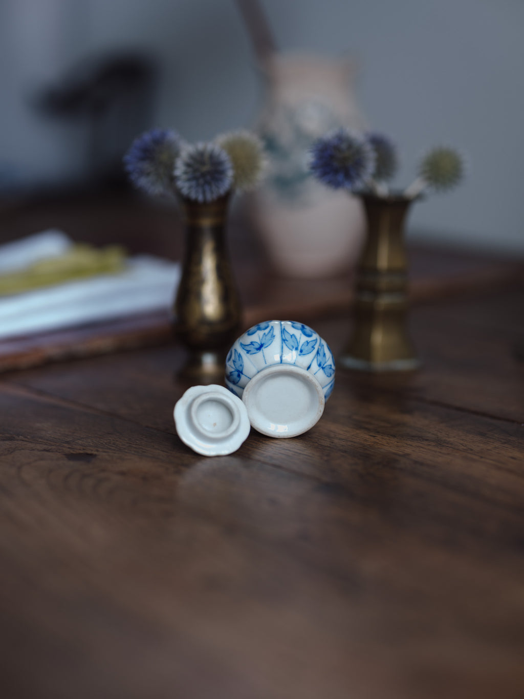 Small Blue & White lidded container