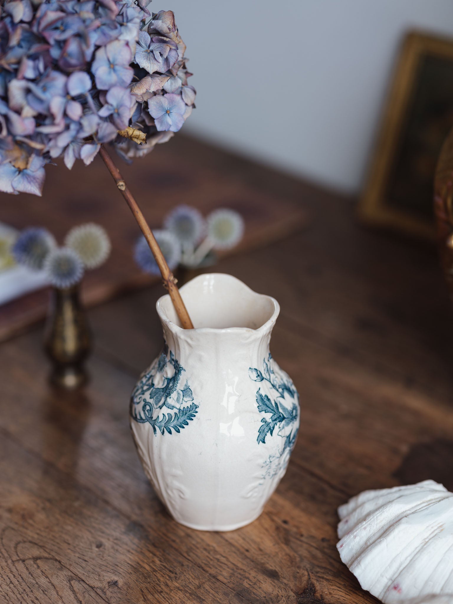 Transferware ironstone vase