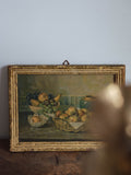 Framed still life print with Delft tiles