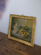 Framed still life print with Delft tiles