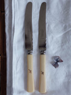 Stainless Faux Bone Handled Cutlery (engraved H)