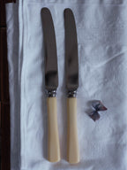 Stainless Faux Bone Handled Cutlery (engraved H)