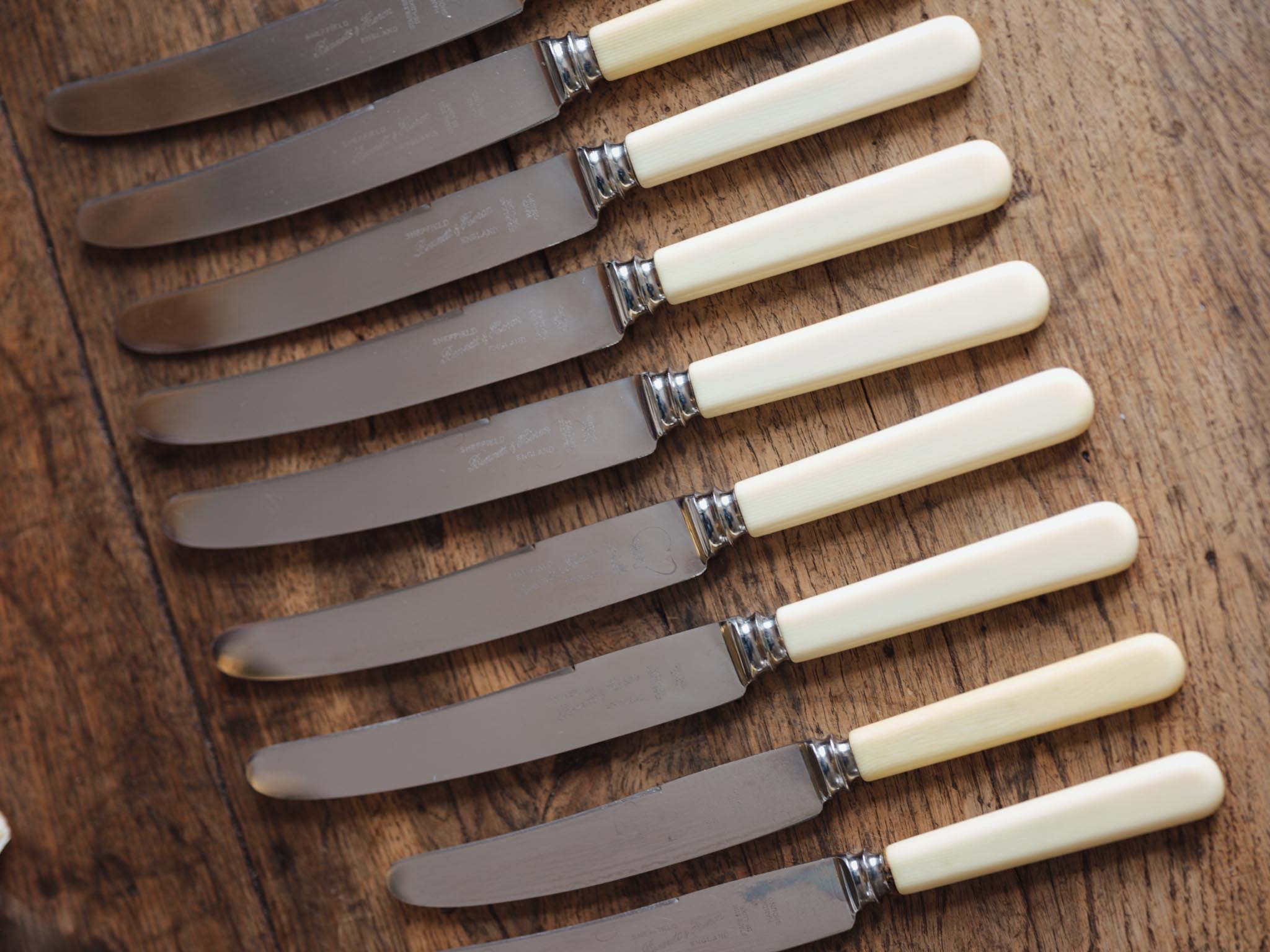 Set of Faux Bone-handled knives (Sheffield)