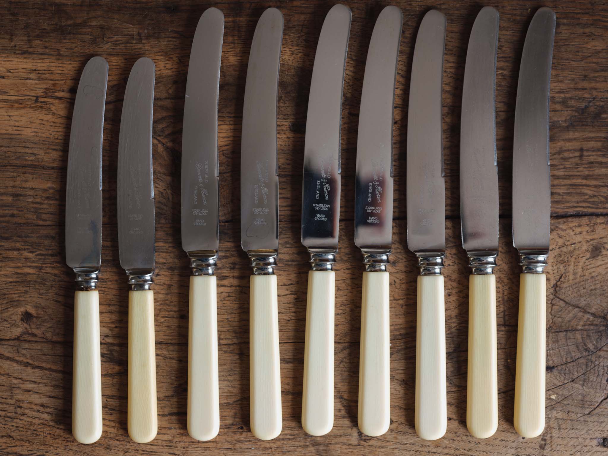 Set of Faux Bone-handled knives (Sheffield)