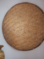 Antique large cane rice sifter