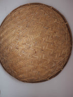 Antique large cane rice sifter
