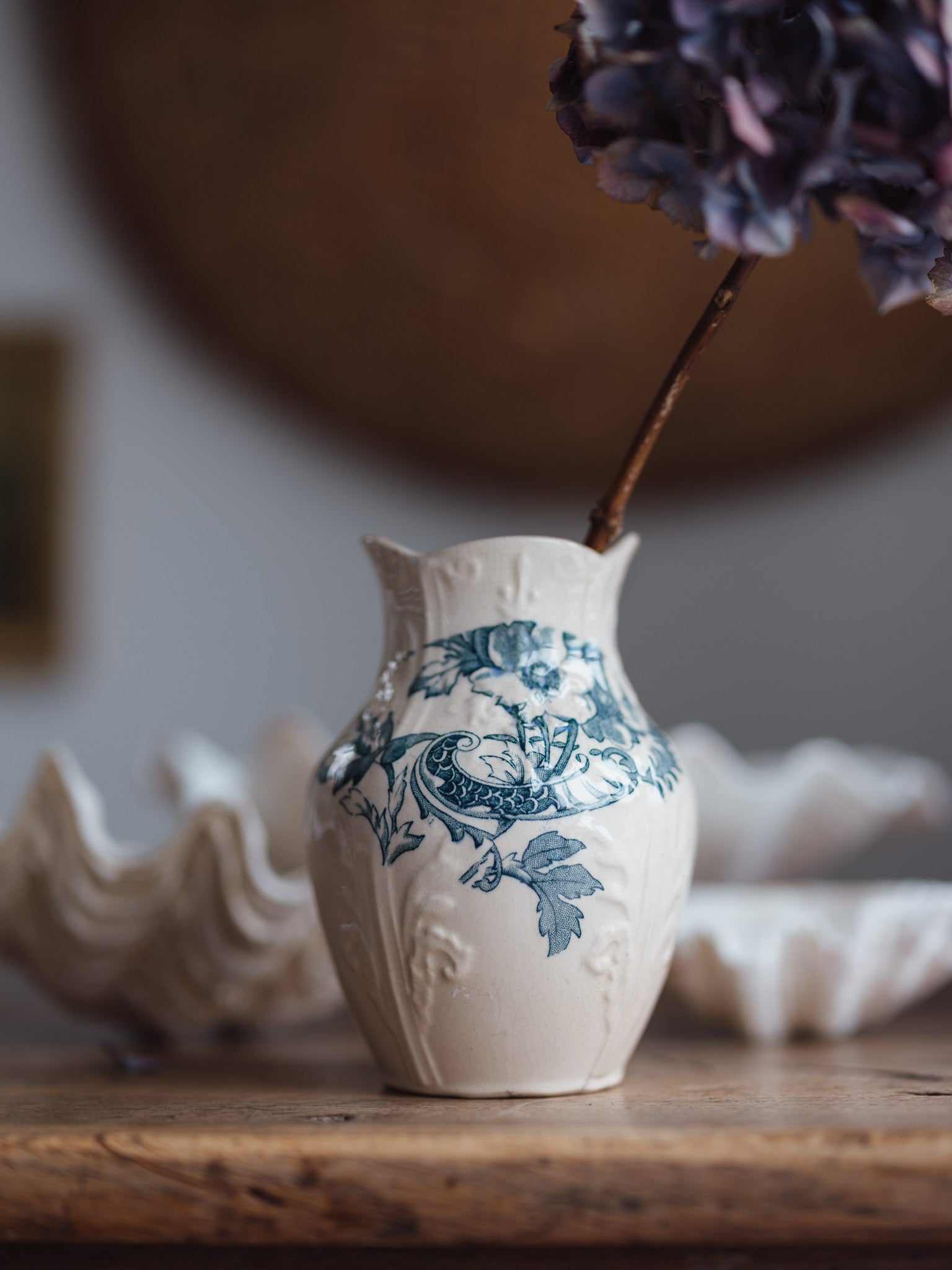 Transferware ironstone vase