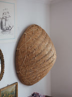 Antique large cane rice sifter