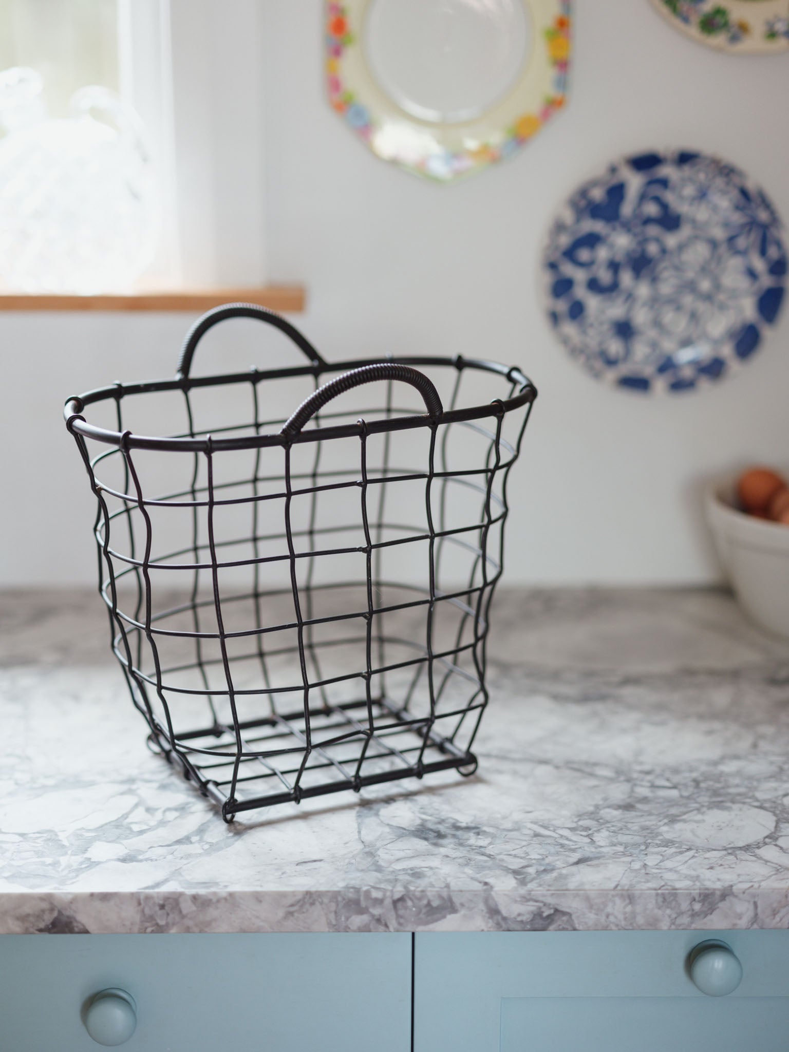 Black Vintage Wire Basket