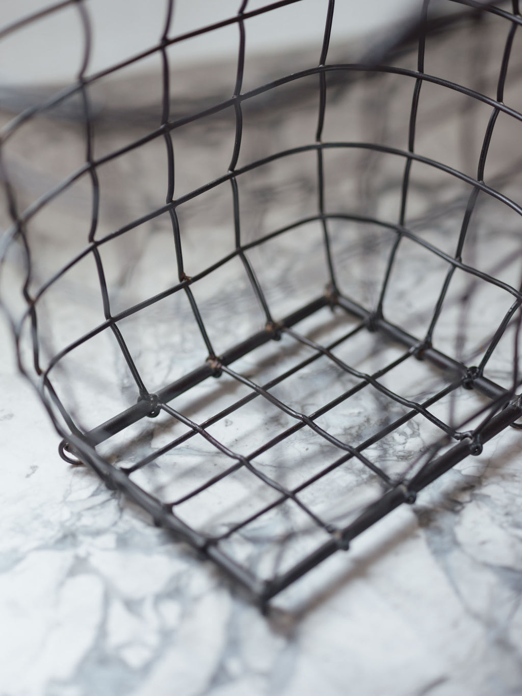 Black Vintage Wire Basket