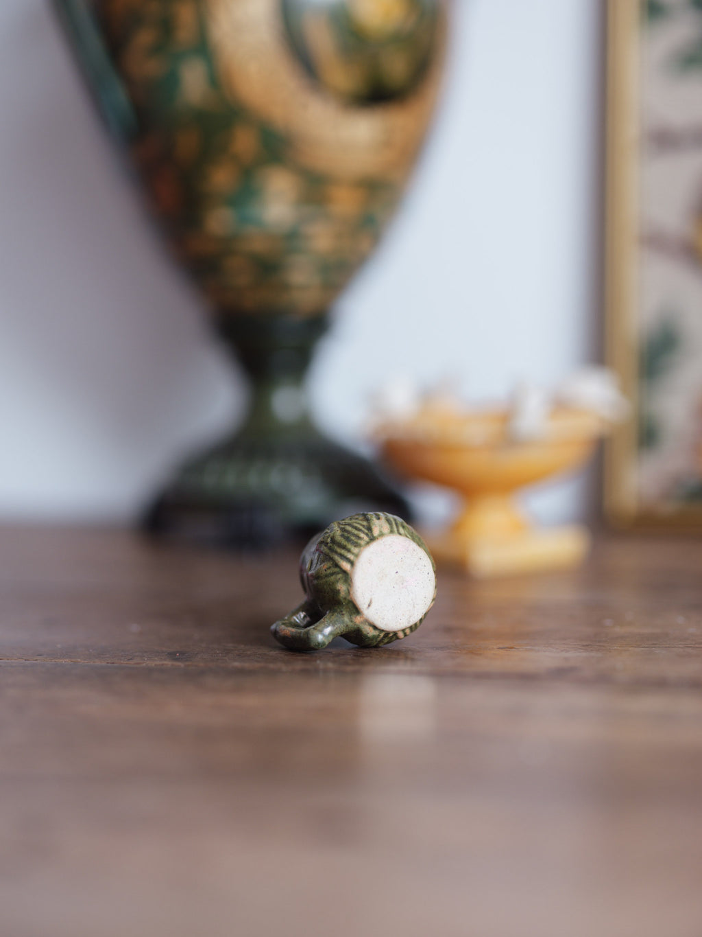 Miniature green corn-motif mug