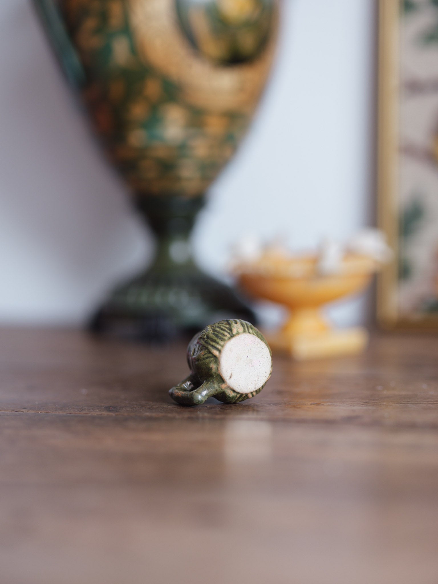 Miniature green corn-motif mug