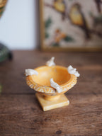 Vintage alabaster pedestal birdbath