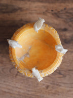 Vintage alabaster pedestal birdbath