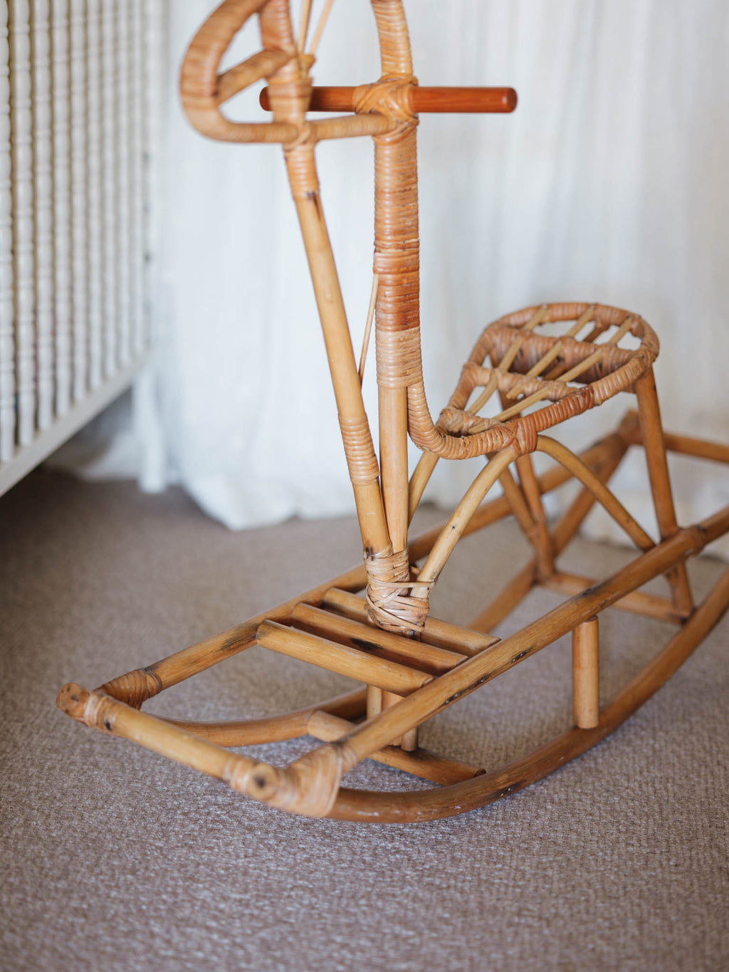Vintage giraffe cane rocking horse