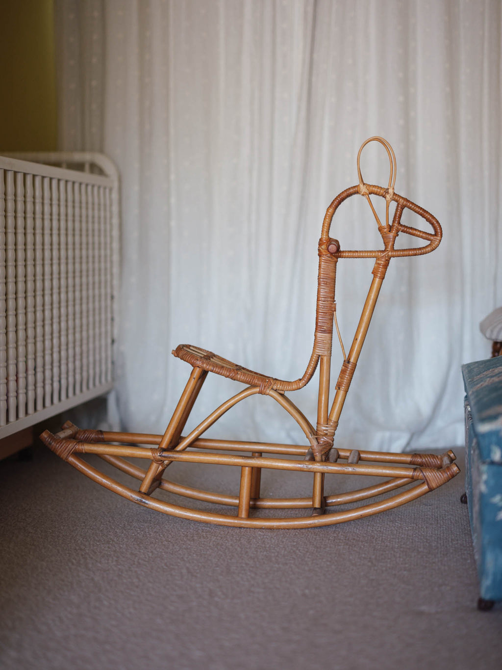 Vintage giraffe cane rocking horse