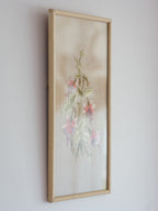 Antique fuchsia embroidery in vintage frame