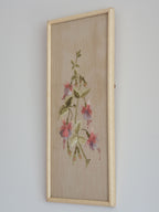 Antique fuchsia embroidery in vintage frame