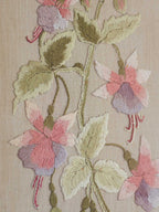 Antique fuchsia embroidery in vintage frame