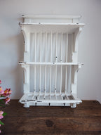Plate Rack with Hooks - Distressed White