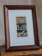 Framed Painting – Bookshelf Study by EG