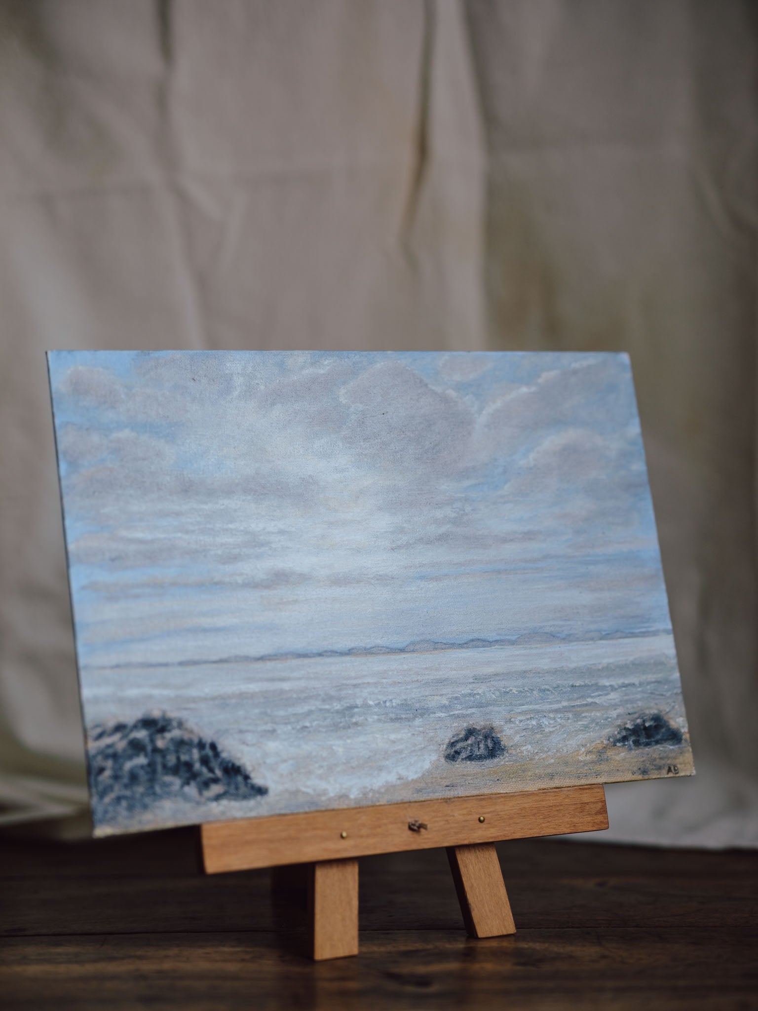 Vintage Seascape Oil Painting – Nelson Coastline